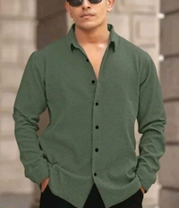Shirt Under 100 Boy Shirt Man Shirts Korian Style Shirt For Men Trendy Designer Men Shirts
Name: Trendy Designer Men Shirts
Fabric: Cotton Blend
Sleeve Length: Long Sleeves
Pattern: Striped
Net Quantity (N): 1
 - Teal, M