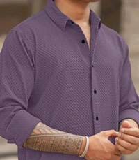 Purple Shirt Under 100 Boy Shirt Man Shirts Korian Style Shirt For Men Trendy Designer Men Shirts
Name: Trendy Designer Men Shirts
Fabric: Cotton Blend
Sleeve Length: Long Sleeves
Pattern: Striped
Net Quantity (N): 1 old Mony 
 - S