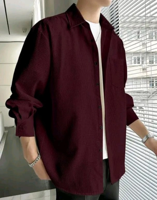 Maroon Shirt Under 100 Boy Shirt Man Shirts Korian Style Shirt For Men Trendy Designer Men Shirts
Name: Trendy Designer Men Shirts
Fabric: Cotton Blend
Sleeve Length: Long Sleeves
Pattern: Striped
Net Quantity (N): 1
 - Xl