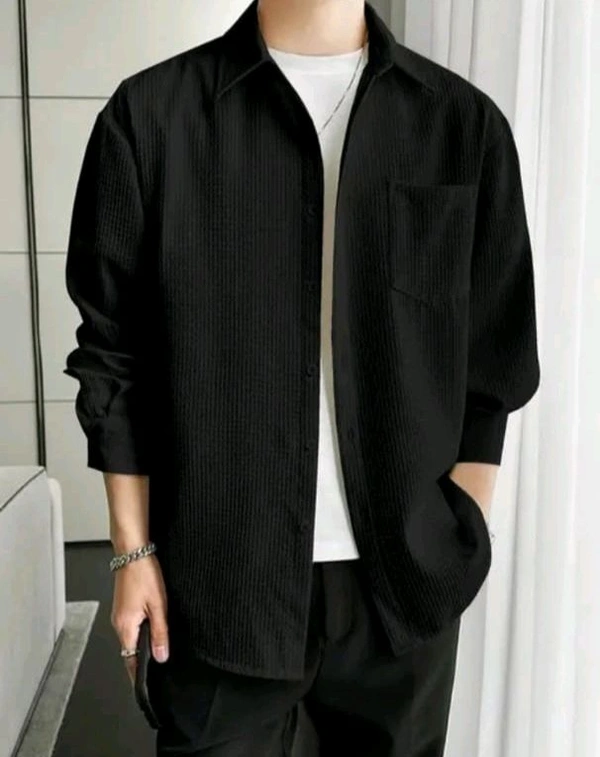 Black Shirt Under 100 Boy Shirt Man Shirts Korian Style Shirt For Men Trendy Designer Men Shirts
Name: Trendy Designer Men Shirts
Fabric: Cotton Blend
Sleeve Length: Long Sleeves
Pattern: Striped
Net Quantity (N): 1
 - Xl