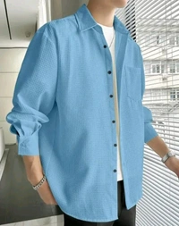 Blue Shirt Under 100 Boy Shirt Man Shirts Korian Style Shirt For Men Trendy Designer Men Shirts
Name: Trendy Designer Men Shirts
Fabric: Cotton Blend
Sleeve Length: Long Sleeves
Pattern: Striped
Net Quantity (N): 1
 - Xl