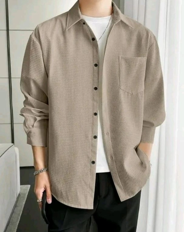 Khaki Broen Shirt Under 100 Boy Shirt Man Shirts Korian Style Shirt For Men Trendy Designer Men Shirts
Name: Trendy Designer Men Shirts
Fabric: Cotton Blend
Sleeve Length: Long Sleeves
Pattern: Striped
Net Quantity (N): 1
 - S