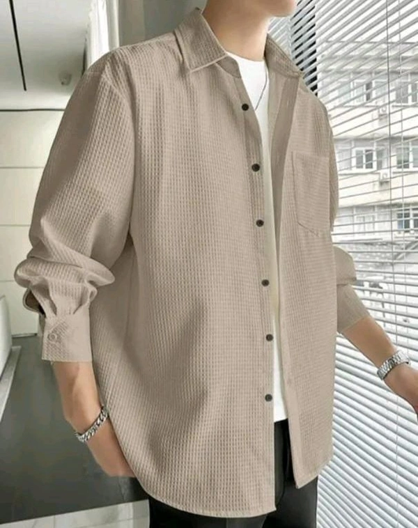 Khaki Broen Shirt Under 100 Boy Shirt Man Shirts Korian Style Shirt For Men Trendy Designer Men Shirts
Name: Trendy Designer Men Shirts
Fabric: Cotton Blend
Sleeve Length: Long Sleeves
Pattern: Striped
Net Quantity (N): 1
 - S