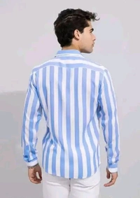 Blue Lining Shirt Under 100 Boy Shirt Man Shirts Korian Style Shirt For Men Trendy Designer Men Shirts
Name: Trendy Designer Men Shirts
Fabric: Cotton Blend
Sleeve Length: Long Sleeves
Pattern: Striped
Net Quantity (N): 1
 - M