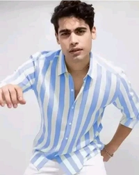 Blue Lining Shirt Under 100 Boy Shirt Man Shirts Korian Style Shirt For Men Trendy Designer Men Shirts
Name: Trendy Designer Men Shirts
Fabric: Cotton Blend
Sleeve Length: Long Sleeves
Pattern: Striped
Net Quantity (N): 1
 - M