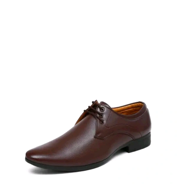 Groofer Men's Brown Sythentic Leather Formal SHoes 
Name: Groofer Men's Brown Sythentic Leather Formal SHoes 
Material: Syntethic Leather
Sole Material: PVC
Sizes: 
IND-6 (Foot Length Size: 25.4 cm) 
IND-7 (Foot Length Size: 26.1 cm) 
IND-8 (Foot Length Size: 26.8 cm) 
IND-9 (Foot Length Size: 27.5 cm) 
IND-10 (Foot Length Size: 28.2 cm - 6