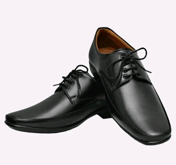 Formal Shoes For Men
Name: Formal Shoes For Men
Material: Synthetic
Sole Material: PVC
Fastening & Back Detail: Lace-Up
Pattern: Solid
Sizes: 
IND-6 (Foot Length Size: 26.4 cm) 
IND-7 (Foot Length Size: 27.1 cm) 
IND-8 (Foot Length Size: 27.8 cm) 
IND-9 (Foot Length Size: 28.1 cm) 
IND-10 (Foot Length Size: 28.8 cm) 
 - 8