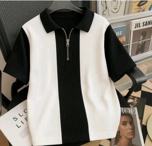 men tshirt
Name: men tshirt
Fabric: Cotton
Sleeve Length: Short Sleeves
Pattern: Striped
Net Quantity (N): 1
Sizes:
S, M (Chest Size: 38 in, Length Size: 27 in) 
L (Chest Size: 40 in, Length Size: 27.5 in) 
XL (Chest Size: 42 in, Length Size: 28 in) 
XXL
men polo neck half sleeves tshirt
Country of Origin: India - Xl