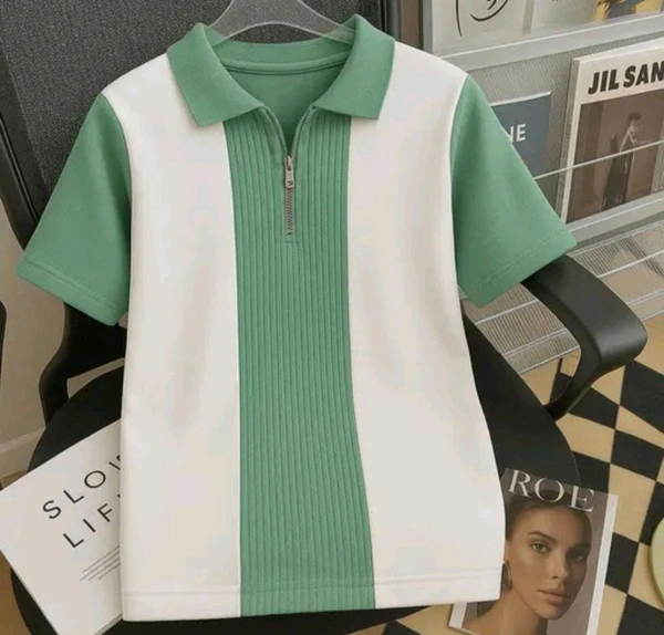 Boy Tshirt men tshirt
Name: men tshirt
Fabric: Cotton
Sleeve Length: Short Sleeves
Pattern: Striped
Net Quantity (N): 1
Sizes:
S, M (Chest Size: 38 in, Length Size: 27 in) 
L (Chest Size: 40 in, Length Size: 27.5 in) 
XL (Chest Size: 42 in, Length Size: 28 in) 
XXL
men polo neck half sleeves tshirt
Country of Origin: India - L