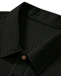 MarkTP Men's polo  Textured Polo T-shirt
Name: MarkTP Men's Dark Green Textured Polo T-Elevate your everyday style with this waffle-knit polo t-shirt, blending casual comfort with a smart edge. Crafted from breathable cotton or cotton-blend fabric, the textured waffle weave adds depth and dimension while ensuring all-day comfort. Featuring a - L