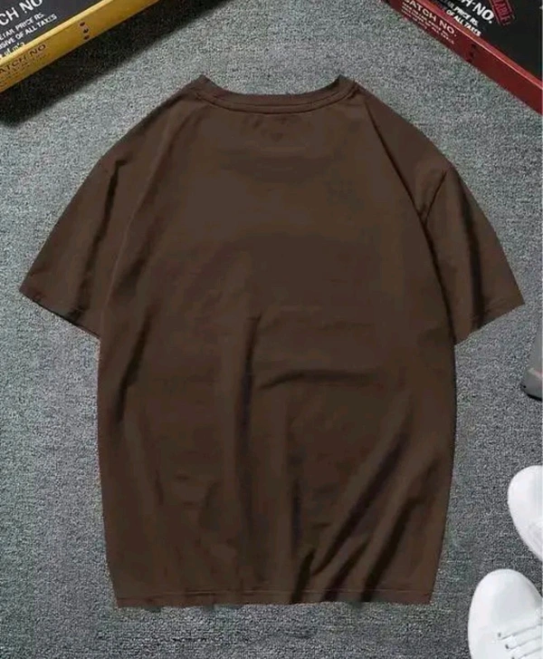 Mens Tshirt Brown Sthetic Round Neck Tshirt For Man Men Boy - M