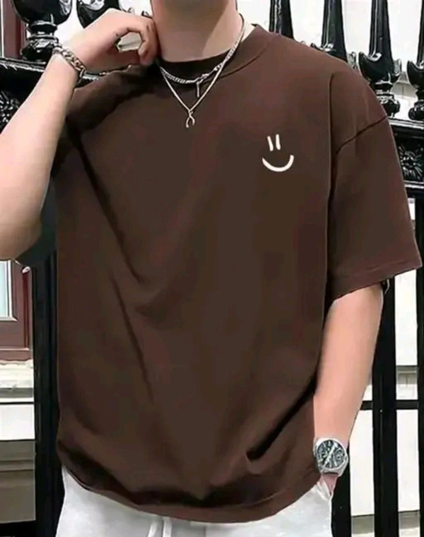 Mens Tshirt Brown Sthetic Round Neck Tshirt For Man Men Boy - Xl