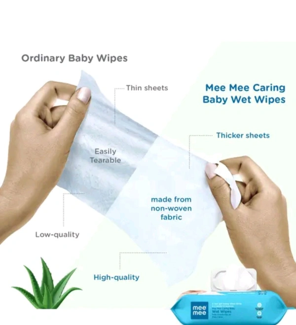 Baby Wet Wipes with lid, 72 Pcs with Aloe Vera, Baby Romaal Paraben Free, Pack of 3 (216 Sheets)
Name: Baby Wet Wipes with lid, 72 Pcs with Aloe Vera, Paraben Free, Pack of 3 (216 Sheets)
Product Name: Mee Mee Caring Baby Wet Wipes With Lid - 72 Pieces
Net Quantity (N): 1

Country of Origin: India