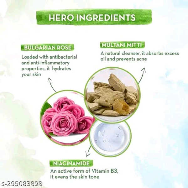 Multani Mitti Face Wash with Multani Mitti & Bulgarian Rose For Oil Control & Acne - 100 ml | Suits All Skin Types | Hydrating & Gentle | Paraben-Free | No Silicones | Sulphate-Free
Name: Multani Mitti Face Wash with Multani Mitti & Bulgarian Rose For Oil Control & Acne - 100 ml | Suits All Skin Types | Hydrating & Gentle | Paraben-Free | No Silicones 