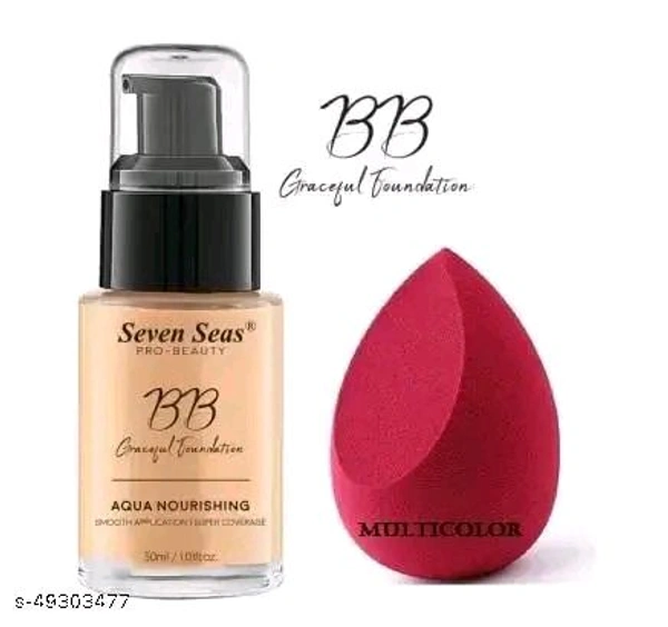 BB Graceful Foundation Aqua Nourishing Smooth Application Super Coverage 30mll With Beauty Blender Multicolor
Name: BB Graceful Foundation Aqua Nourishing Smooth Application Super Coverage 30mll With Beauty Blender Multicolor
Product Name: BB Graceful Foundation Aqua Nourishing 
Type: Liquid
Net Quantity (N): 2