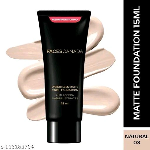 Weightless Matte Finish Foundation - Natural 02, 18 ml
Name: Weightless Matte Finish Foundation - Natural 02, 18 ml
Product Name: FACES CANADA Weightless Matte Finish Foundation Natural 02 18ml 
Brand Name: Faces Canada
Finish: Matte
Net Quantity (N): 1
