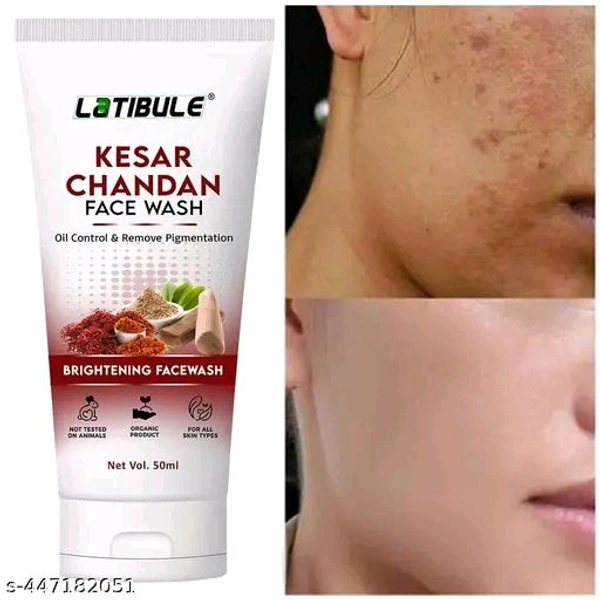 Latibule Kesar Chandan Face Wash, Skin Lightening & Tan Removal Face wash,Oil Controal & Remove Pigmentation Tan Removal Face Wash, All Skin Types Face Wash 50ml(Pack of 1)
Name: Latibule Kesar Chandan Face Wash, Skin Lightening & Tan Removal Face wash,Oil Controal & Remove Pigmentation Tan Removal Face Wash, All Skin Types Face Wash 50ml(Pack of 1)
Net Quantity (N): 1
