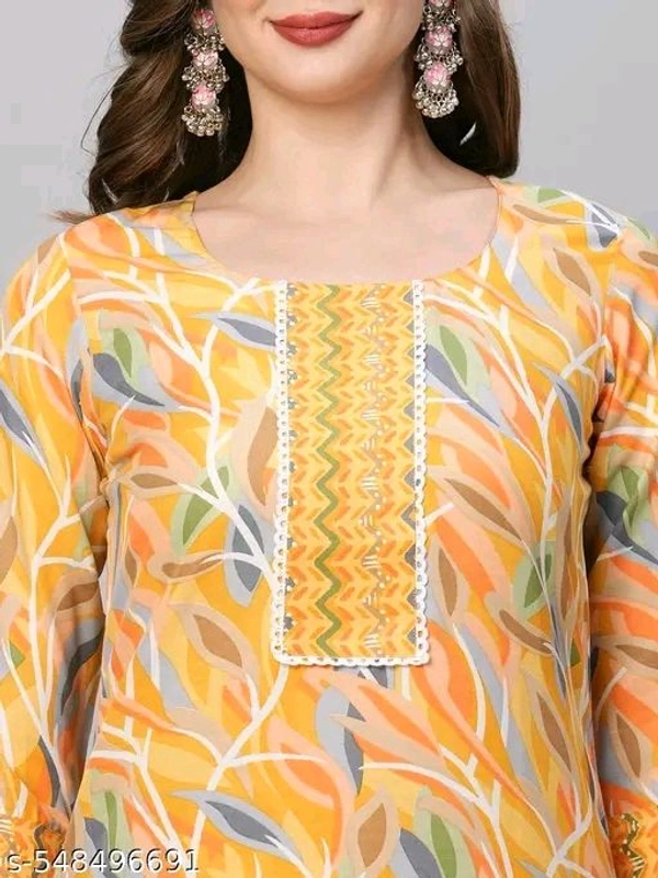 Yellow kurti Pant Set Girlp cotton kurti with pent for women
Name: cotton kurti with pent for women
Kurta Fabric: Cottonp
Bottomwear Fabric: Cotton
Kurta Color: Yellow
Bottomwear Color: Yellow
Sleeve Length: Three-Quarter Sleeves
Sleeve Styling: Regular
Neck: Round
Length: Calf Length
Pattern: Printed
Print or Pattern Type: Floral
Bottom Type: Pants
  - S