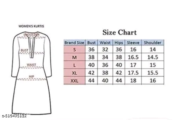 Womam Frock Cotton For Girl Charvi Sensational Women Kurta Sets
Name: Charvi Sensational Women Kurta Sets
Kurta Fabric: Rayon
Bottomwear Fabric: Rayon
Sleeve Length: Three-Quarter Sleeves
Set Type: Kurta With Bottomwear
Bottom Type: Pants
Pattern: Printed
 - L