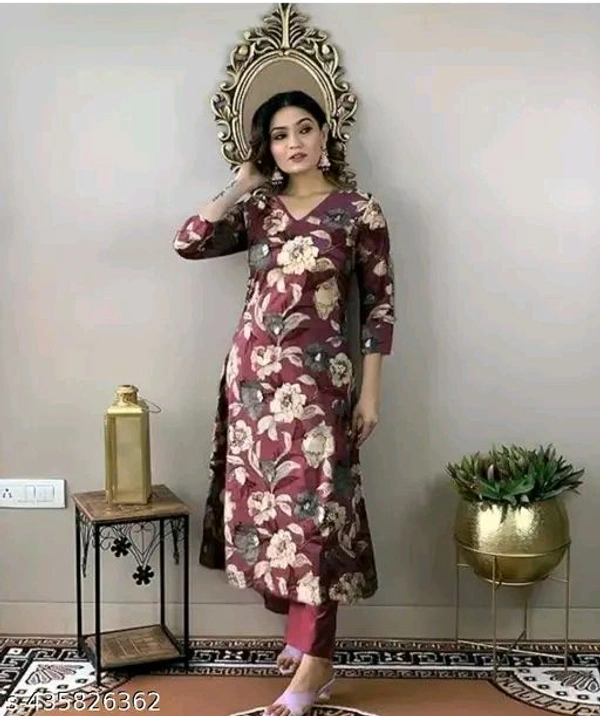 Kurti Set For Woman Girl Maroon Kurta Set Jivika Alluring Kurtis
Name: Jivika Alluring Kurtis
Fabric: Cotton
Sleeve Length: Three-Quarter Sleeves
Pattern: Printed
Combo of: Single
Sizes:
 - M
