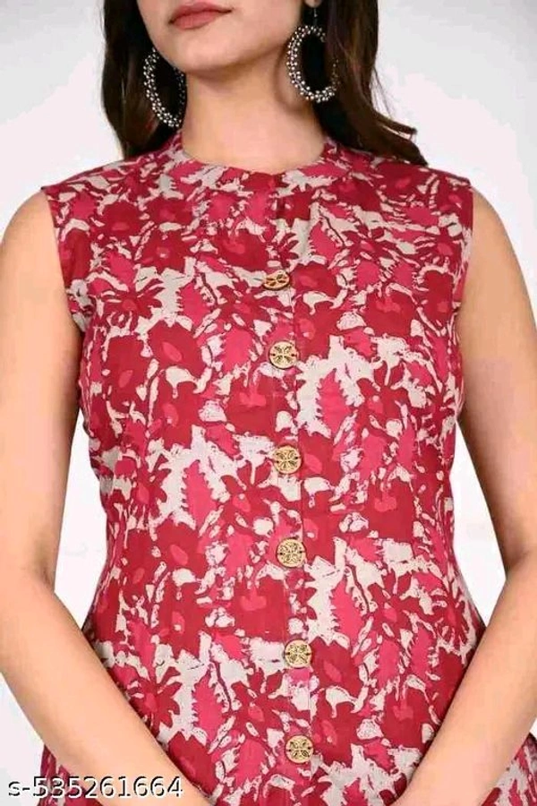 Pink Kura Set For Woman Girl Kurti Set Frock Women Kurta Sets*
Kurta Fabric: Cotton
Bottomwear Fabric: Cotton
Sleeve Length: Sleeveless
Set Type: Kurta With Bottomwear
Bottom Type: Palazzos
Pattern: Printed
Net Quantity (N): Single
 - Xl