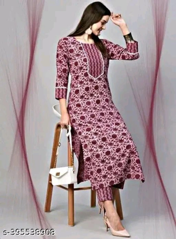 Women Cotton Blend,  Kurta Pant  Set
Name: Women Cotton Blend,  Kurta Pant  Set
Kurta Fabric: Cotton Blend
Bottomwear Fabric: Cotton Blend
Sleeve Length: Three-Quarter Sleeves
Set Type: Kurta With Dupatta And Bottomwear
Bottom Type: Pants
Pattern: Printed
Net Quantity (N): Single
 - S