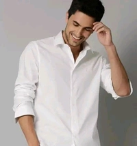 Cotton Shirt White For Man Whith Black Jeance Combo - L.30