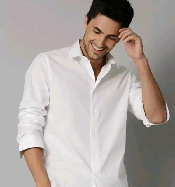 Cotton Shirt White For Man Whith Black Jeance Combo - M.32