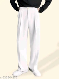 White Cotton Easthetic Korian Style Old Mony Pant For Man Mens Relax Fit Pant  - L