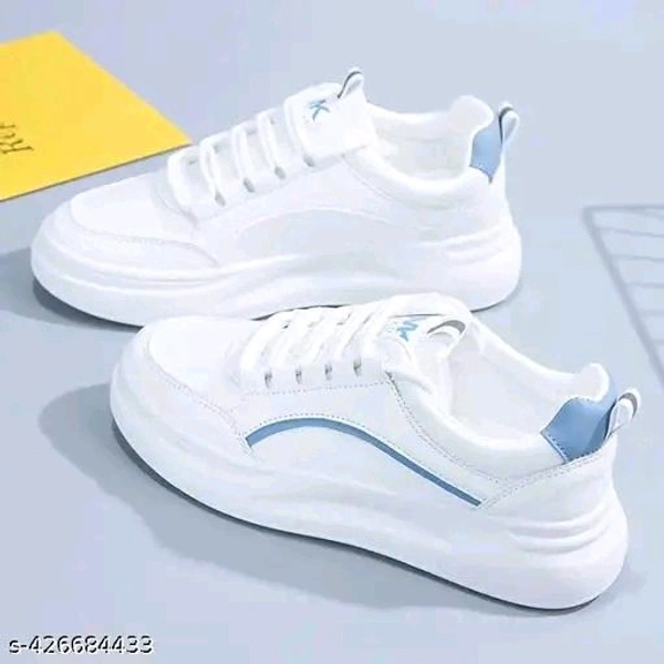 Wogdan Modern White Sneaker Casual Shoes For Men And Women
Name: Wogdan Modern White Sneaker Casual Shoes For Women
Material: Synthetic
Sole Material: PU
Fastening & Back Detail: Lace-Up
Pattern: Solid
Net Quantity (N): 1
 - 7