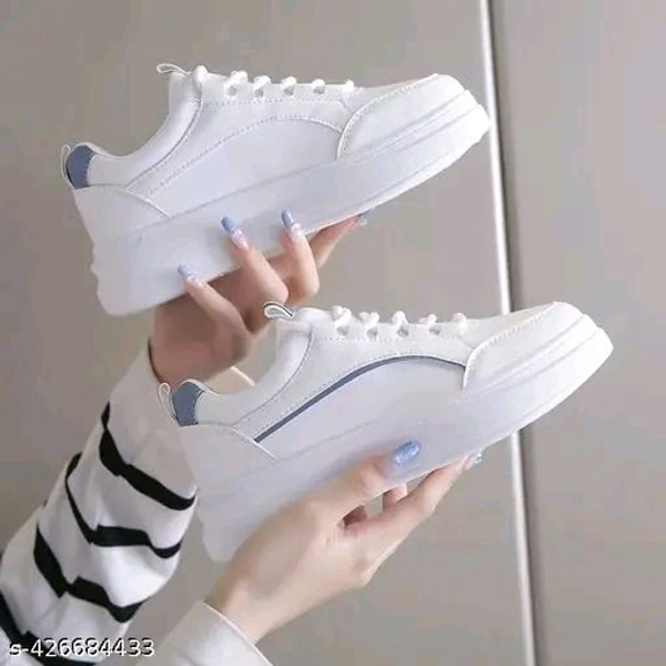 Wogdan Modern White Sneaker Casual Shoes For Men And Women
Name: Wogdan Modern White Sneaker Casual Shoes For Women
Material: Synthetic
Sole Material: PU
Fastening & Back Detail: Lace-Up
Pattern: Solid
Net Quantity (N): 1
 - 7