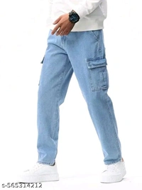 Mens baggy jeans,mens Cargo jeans,mens jeans, mens jeans by sk.
Name: Mens baggy jeans,mens Cargo jeans,mens jeans, mens jeans by sk.
Fabric: Denim
Pattern: Solid
Net Quantity (N): 1
Mens baggy jeans,mens Mom fit jeans,mens jeans, mens jeans by sk.
Sizes: 
 - 28