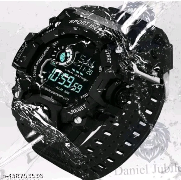Sports And Stylish Watch For Waterproof - Black