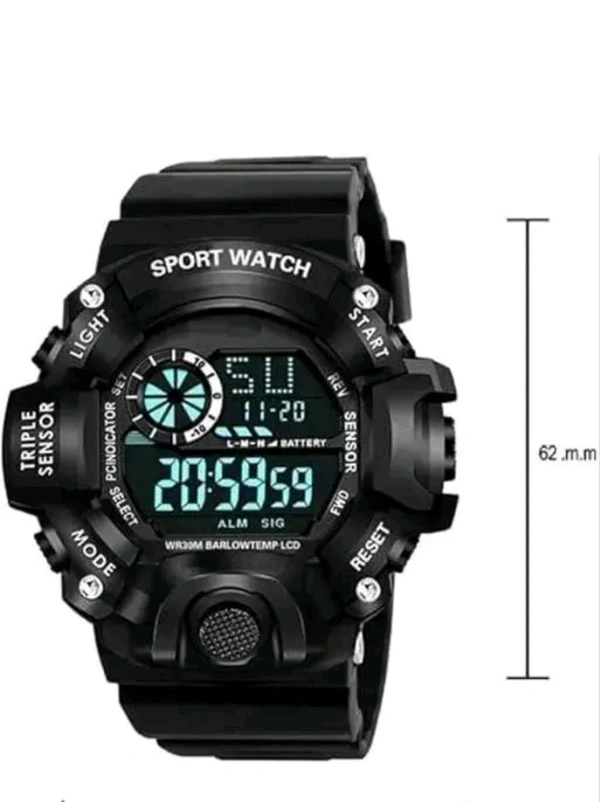 Sports And Stylish Watch For Waterproof - Black