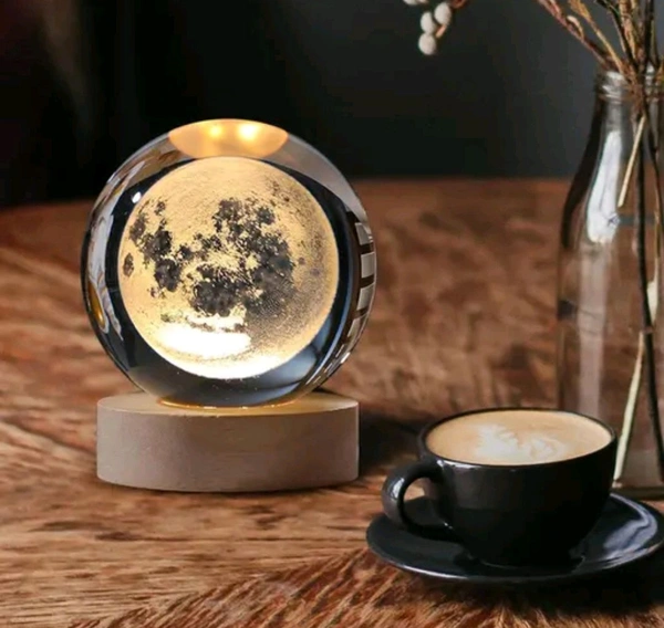 3D Galxy Crystal Ball Night Light - Bedroom Decor Crystal Lamp, 1+1 Free