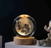 3D Galxy Crystal Ball Night Light - Bedroom Decor Crystal Lamp, 1+1 Free