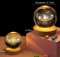 3D Galxy Crystal Ball Night Light - Bedroom Decor Crystal Lamp, 1+1 Free