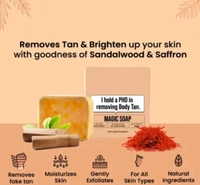 3-piece Soaps Sandalwood & Saffron Magic Soaps For Bath (100 gram+3 Piece 