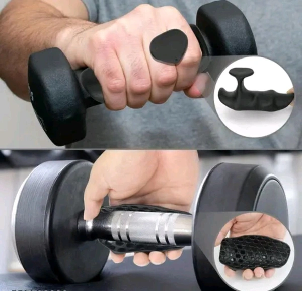 Gym Hand Grip For Gym, Palm Protection, Black Silicone Hand Gripper - Black