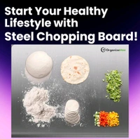 Steel Stainless Steel Chopping Board - Gray, (32 cm x 42 cm )