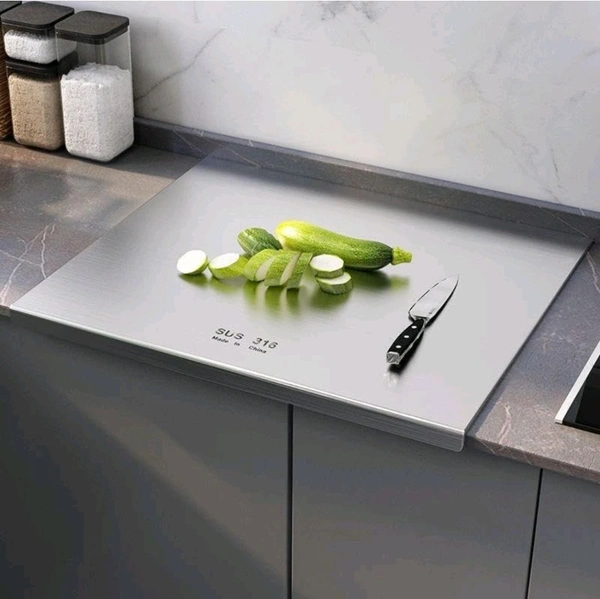 Steel Stainless Steel Chopping Board - Gray, (32 cm x 42 cm )