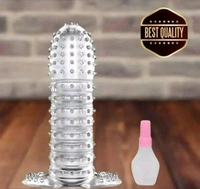 Reusable crystal condoms sleeves online are made of high-quality soft stretchy silicone 