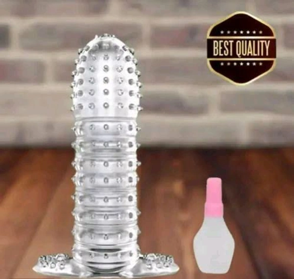 Reusable crystal condoms sleeves online are made of high-quality soft stretchy silicone 