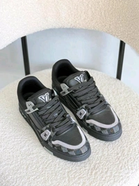 Louis Vuitton LV Trainer Damier Denim Black Sneaker - 44