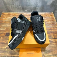 Louis Vuitton LV Trainer Damier Denim Black Sneaker - 44