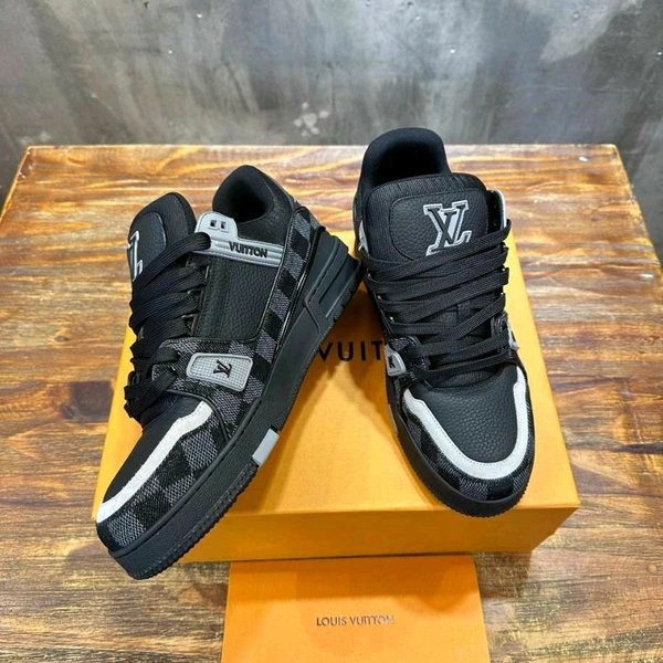 Louis Vuitton LV Trainer Damier Denim Black Sneaker - 44