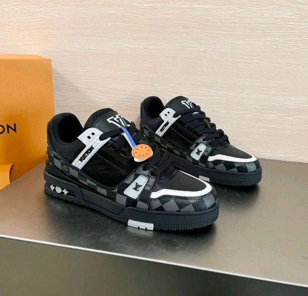 Louis Vuitton LV Trainer Damier Denim Black Sneaker - 44