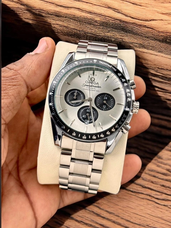 Premium Silver Omega Watch 