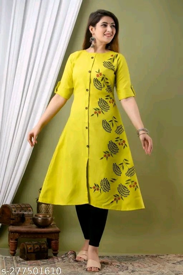 Women's Cotton Slub Printed Aline kurti
Name: Women's Cotton Slub Printed Aline kurti - L, Yellow