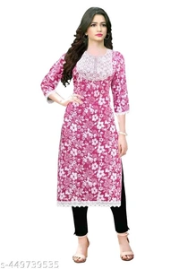 Printed women print embroidery kurti new design Maroon colour daily use fabric cotton 
 - Bright Turquoise, M